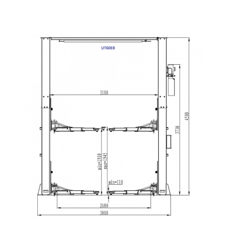 Divu statņu pacēlājs ar elektromagnētisko atbrīvošanas mehānismu, 3,0 kW / 380 V / 3 fāzes, 6 T (UT60EB)