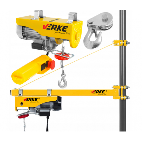 Elektriskā celtniecības vinča 230V trošu vinča 600Kg 1050W no Verke (V06051)