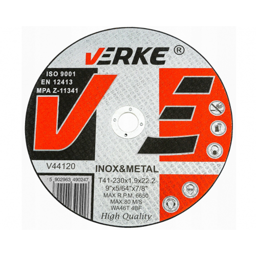 Диск отрезной по металлу и стали 230 мм x 1,9 x 22,2 мм для угловой шлифовальной машины (V44120)