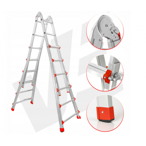 Daudzfunkcionālas salokāmas kāpnes 150kg, 4x6 no Verke (V87102)