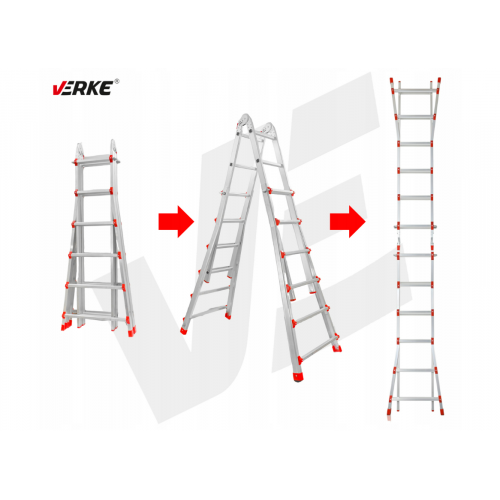 Daudzfunkcionālas salokāmas kāpnes 150kg, 4x6 no Verke (V87102)