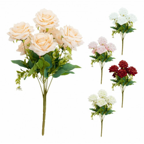Mākslīgas rozes buķeti dažādas krāsas 43 cm (VG7074)