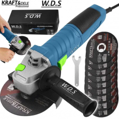 Leņķa slīpmašīna 125mm, 1500W + 10 diski no Kraft&Dele (WDS2135)
