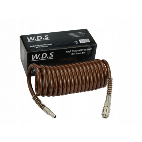 Kompresora pneimatiskā šļūtene 8x12mm/5m/8bar spirālveida no  Kraft&Dele (WDS2150)
