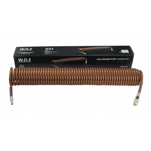 Kompresora pneimatiskā šļūtene 8x12mm/15m/8bar spirālveida no Kraft&Dele (WDS2152)