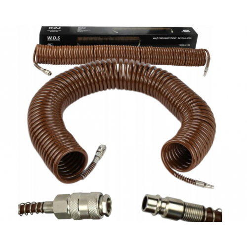 Kompresora pneimatiskā šļūtene 8x12mm/20m/8bar spirālveida no  Kraft&Dele (WDS2153)