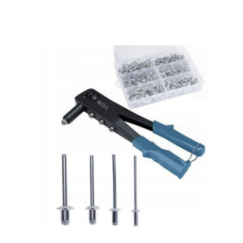 Rokas kniedētājs + 500 kniedes 2,4 mm - 4,8 mm šķirotājs no Kraft&dele (WDS2211)