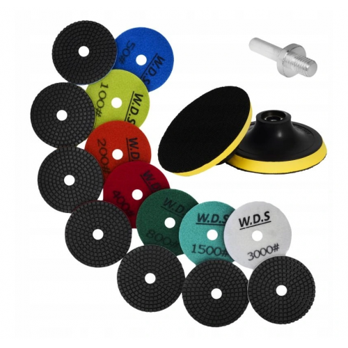Dimanta disku komplekts porcelāna un keramikas flīžu pulēšanai/slīpēšanai 7 gab. no Kraft&dele (WDS2212)