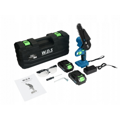 Akumulatora ķēdes zāģis, mini zaru zāģis 6 collas, 2 akumulatori (WDS2301)