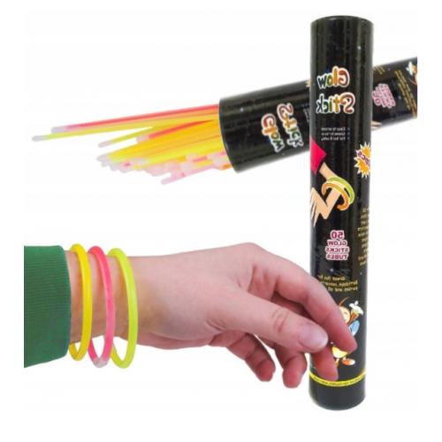 Naktī spīdoši gaismas kociņi, Glow Sticks 50 gab. komplekts (XJ4742)