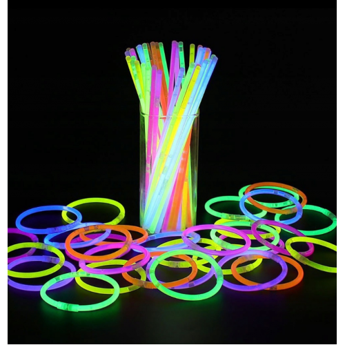 Naktī spīdoši gaismas kociņi, Glow Sticks 50 gab. komplekts (XJ4742)