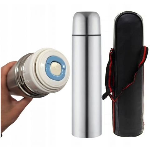 1000 ml tērauda termoss vākā (xj5654)