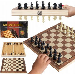  Классический набор деревянных магнитных шахмат 24x24 см (XJ5785)