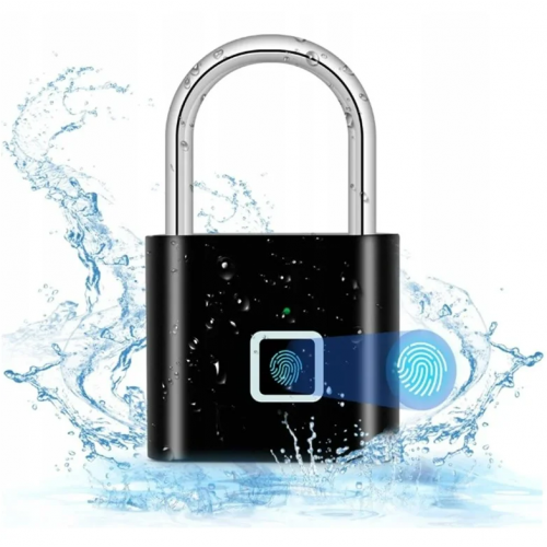 Pirkstu nospiedumu piekaramā slēdzene, droša pret ielaušanos, ūdensizturīga, (XJ5980)