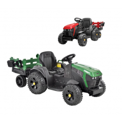 Akumulātora bērnu traktors ar piekabi 12v-10Ah, 30kg maks. (HECHT 50925 GREEN / RED)