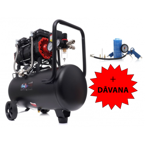 Bezeļļas gaisa kompresors 24L, 230V no Kraft&dele + dāvana (KD1385 + Kd412)