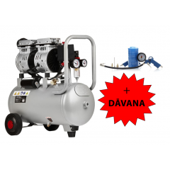 Bezeļļas kompresors 24L 8bar + digitāla gaisa pistole no Kraft&Dele (KD1395)