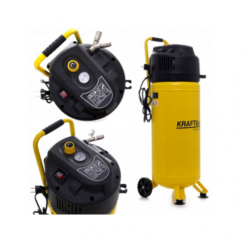 Bez eļļas kompresors 1.5kW 50l + digitāla gaisa pistole no KRAFT&DELE (KD1418)