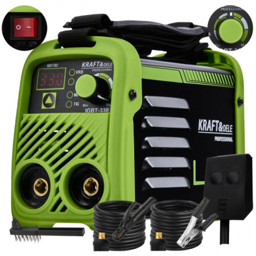 Invertora metināšanas aparāts 330A MMA/TIG/LIFT/VRD no Kraft&Dele (KD1782)
