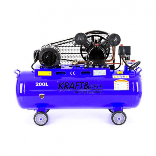 Eļļas kompresors 200l 2 virzuļi 400V + el. pneimatiskā Kraft&Dele pistole (KD4063)