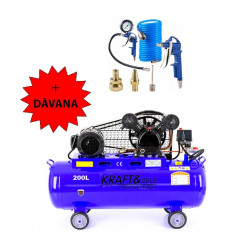 Eļļas kompresors 200l 2 virzuļi 400V + el. pneimatiskā Kraft&Dele pistole (KD4063)