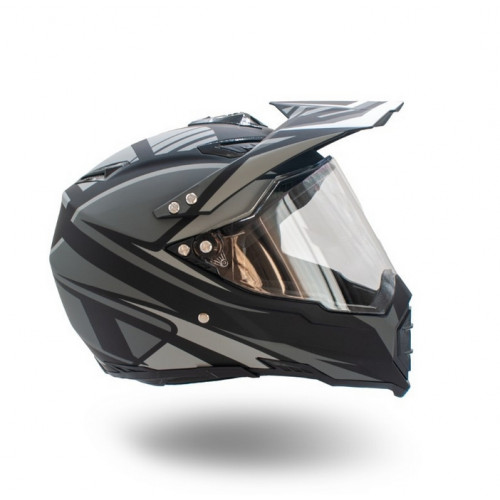 Motociklu ķivere ar vizieri CROSS 128 (Melns)