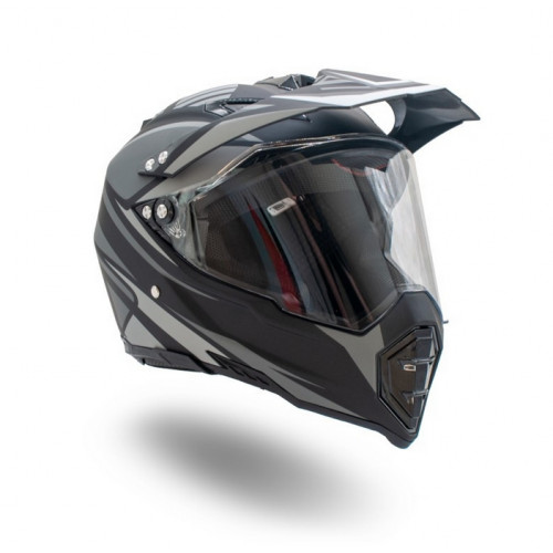 Motociklu ķivere ar vizieri CROSS 128 (Melns)