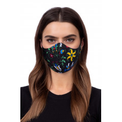 Aizsargājoša sejas maska ​​- profilēts kašubu melns raksts