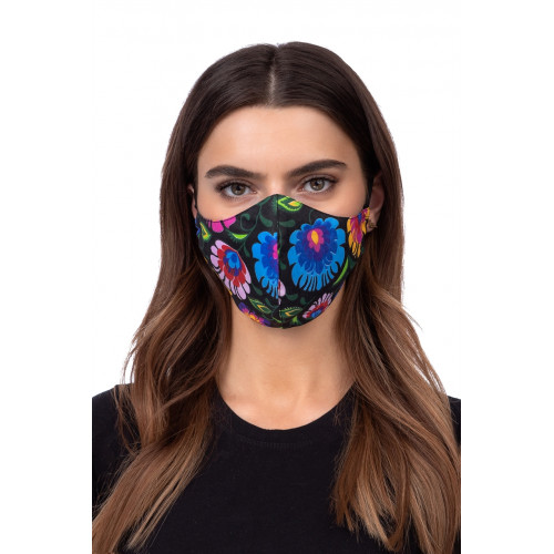 Aizsargājoša sejas maska ​​- profilēts melns raksts