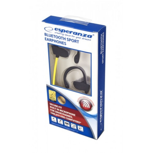 Sporta Bluetooth austiņas melni dzeltenas EH188G