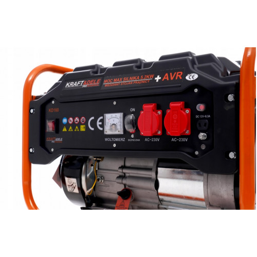 Pārnēsājams vienfāzes benzīna ģenerators 5,2 kW (KD160)