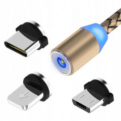 Magnētiskais kabelis USB 3in1 AD27
