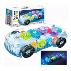 Caurspīdīga mašīna + LED ar mūziku (AD298)