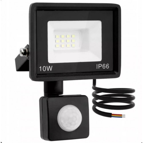 Prožektors LED ar kustības sensoru 10w ip66 (HN PAD10WS, XJ4883))
