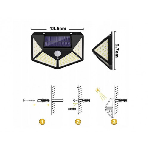 Saules LED prožektors ar kustības sensoru (OH 01602)