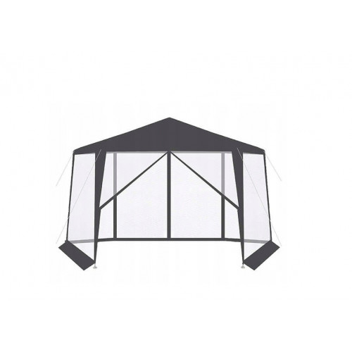 Pelēks dārza paviljons / telts ar moskītu tīklu (00012889)