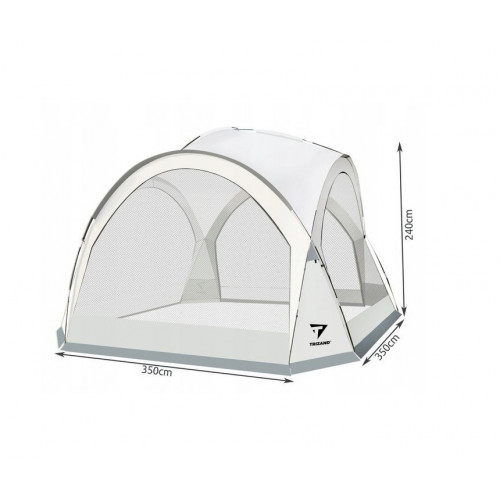 Dārza paviljons-telts 3.5x3.5 ar moskītu tīkliem + LED (00012176)