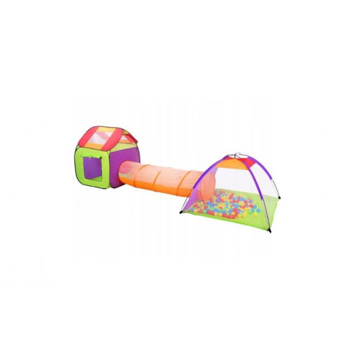 Bērnu rotaļu mājiņa ar tuneli + 200 bumbiņas (00002881)