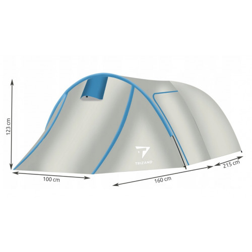3 personu tūristu telts - 375x100x123cm (00012572)