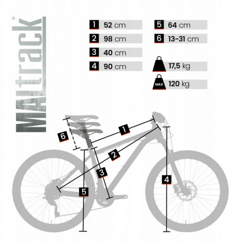Kalnu velosipēds 15" - 26" MTB MalTrack  (110983)