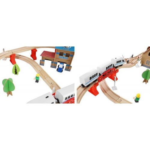 Koka dzelzceļš ar elektrisko vilcienu 390 cm (00009362)