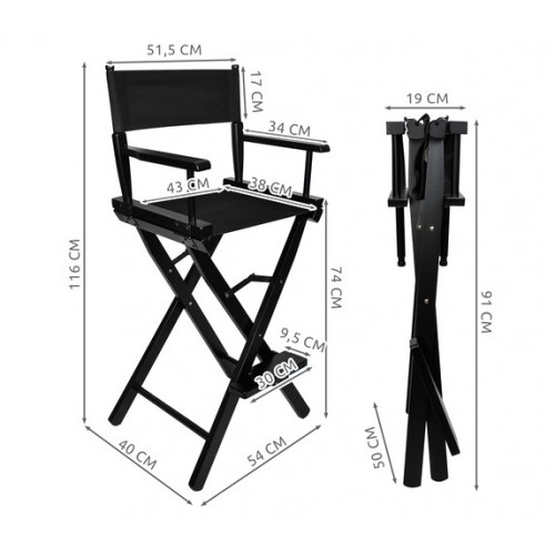 Saliekamais koka grima-vizāžista kino režisora krēsls	Beautylushh  (00009917)