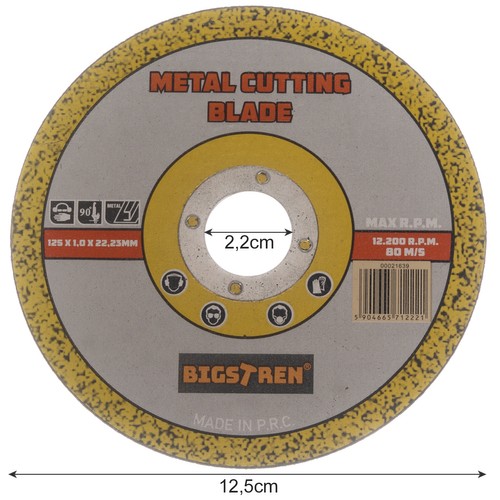 Metāla griešanas disks 125mm no Bigstren (21639)