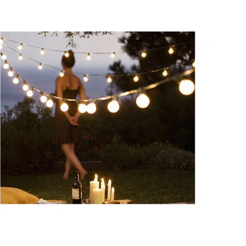 JohnGreen 380cm saules gaismas vītnes baltas,20 LED (SDH1094)