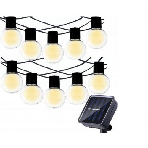 JohnGreen 380cm saules gaismas vītnes baltas,20 LED (SDH1094)
